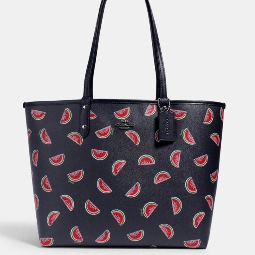 Coach Navy Watermelon Print Tote